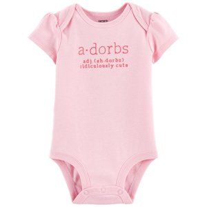 Carter's Baby Girl  "Adorbs" Collectible Bodysuit Size: 18M Color: Pink NWT